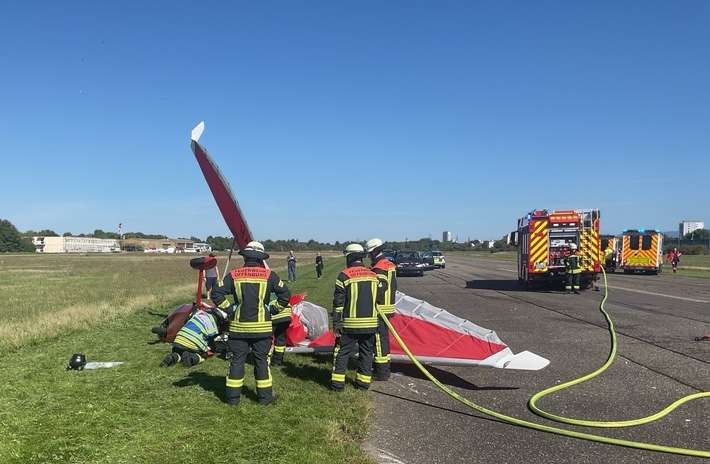 FW-OG: Bruchlandung am Offenburger Flugplatz