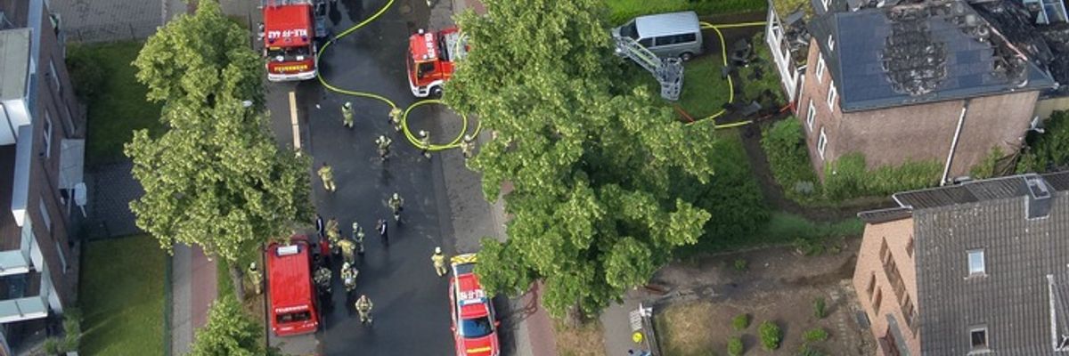 FW-KLE: Gebäudebrand an der Materborner Allee / Einsatz beendet