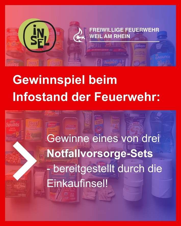 Feuerwehr Weil: Gemeinsame Presseinformation: Blaulichttag bei der Einkaufinsel Weil am Rhein mit DRK, DLRG und Feuerwehr