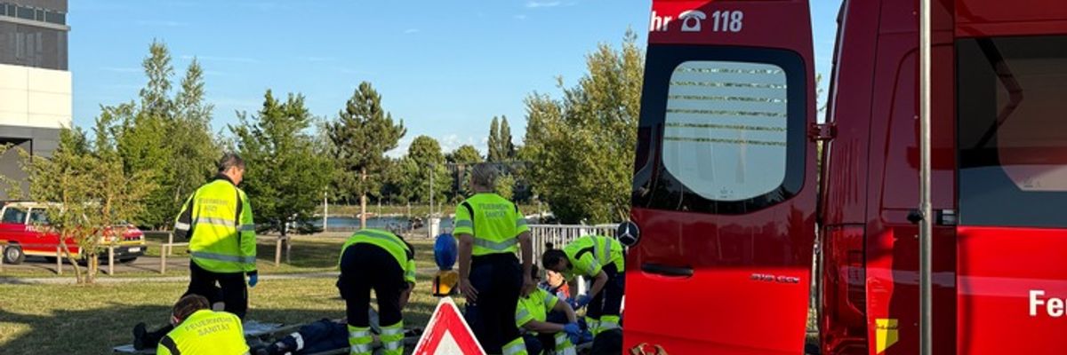 FW Konstanz: Grenzüberschreitende Übung am Bodenseeforum
